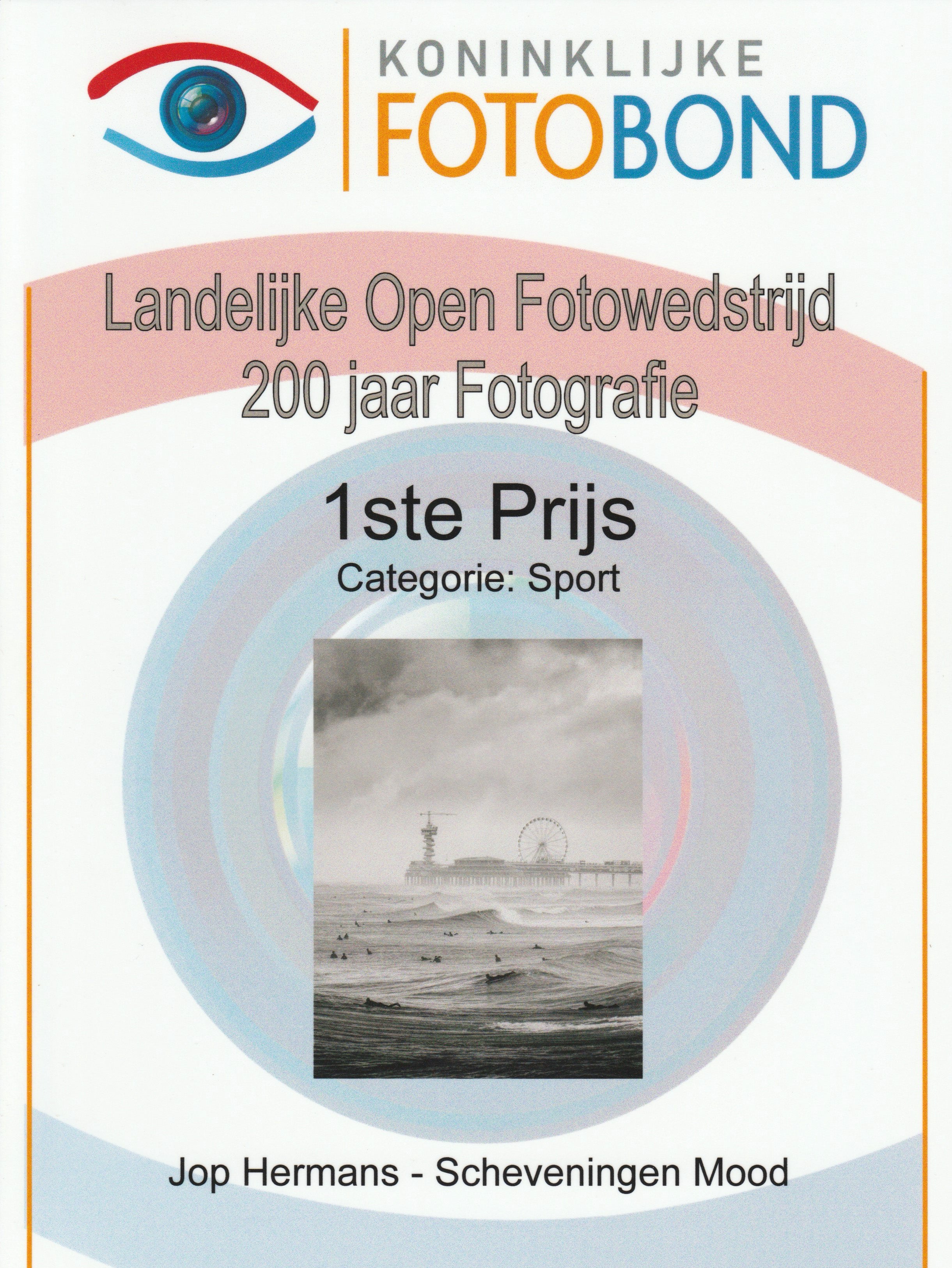 poster van de landelijke open fotoweedstrijd georganiseerd door de fotobond gewonnen door Jop Hermans