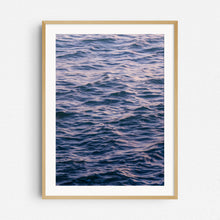 Load image into Gallery viewer, Close up of the pastel coloured North Sea surface in a natural wooden frame.
