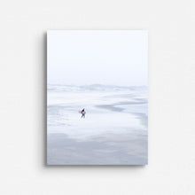 Load image into Gallery viewer, A white frozen beach in The Netherlands as a print on dibond.
