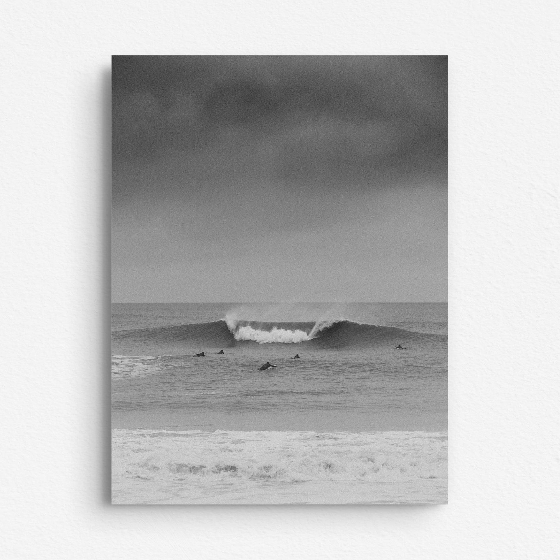 Black and white surf photography from The Netherlands printed on Dibond.