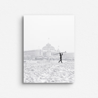 Surf photography from Scheveningen during winter printed on dibond.