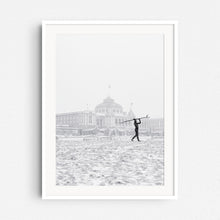 Load image into Gallery viewer, Winter wall art from The Hague in a white wooden frame.
