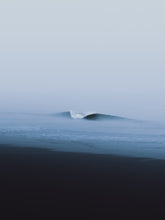 Load image into Gallery viewer, A minimalistic view from a blue breaking wave on a Scheveningen beach in The Netherlands.
