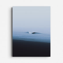 Load image into Gallery viewer, A clean, minimalistic wave on a grey day in The Netherlands. Printed on Dibond for sleek, modern wall decoration with a coastal feel.
