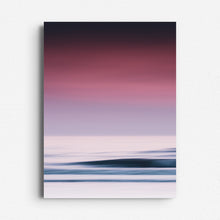 Load image into Gallery viewer, A vivid abstract photo of purple sunset sky and dreamy waves. Poster printed on Dibond for modern wall art with coastal charm.
