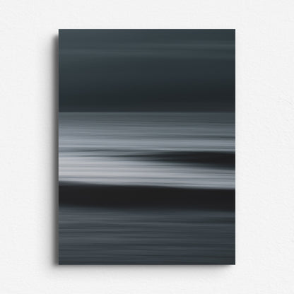 "Shades" – dark North Sea seascape with dramatic contrast. Printed on Dibond for elegant, durable wall art.