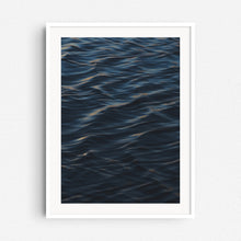 Load image into Gallery viewer, Surf photo art print from The Hague, showcasing a peaceful ocean wave. Print in a white wooden frame.

