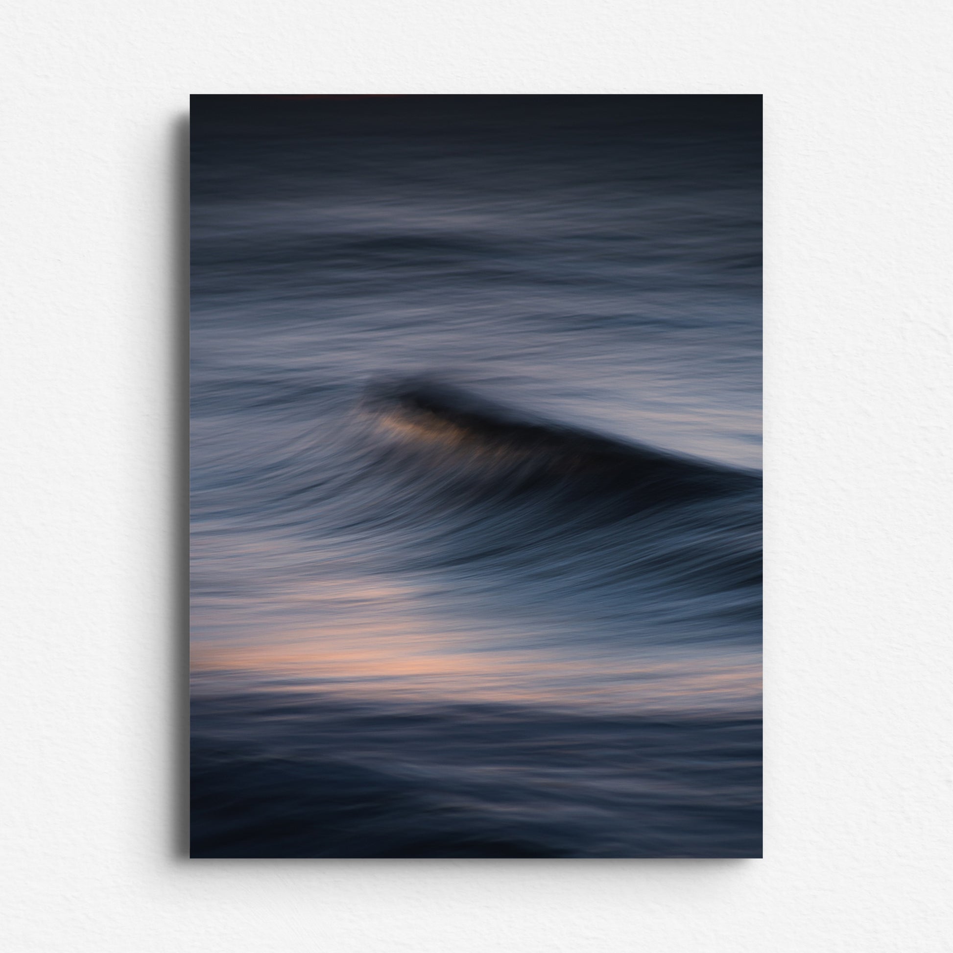 Abstract North Sea photo with streaks of light and purple tones. Printed on Dibond for sleek, durable wall art.