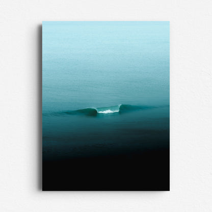 Minimalist North Sea wave in turquoise tones, printed on Dibond for sleek and modern wall décor.