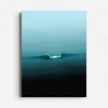 Load image into Gallery viewer, Minimalist North Sea wave in turquoise tones, printed on Dibond for sleek and modern wall décor.
