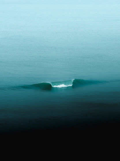 Turquoise wave on the Dutch North Sea, calming minimalist artwork for sea and surf lovers.